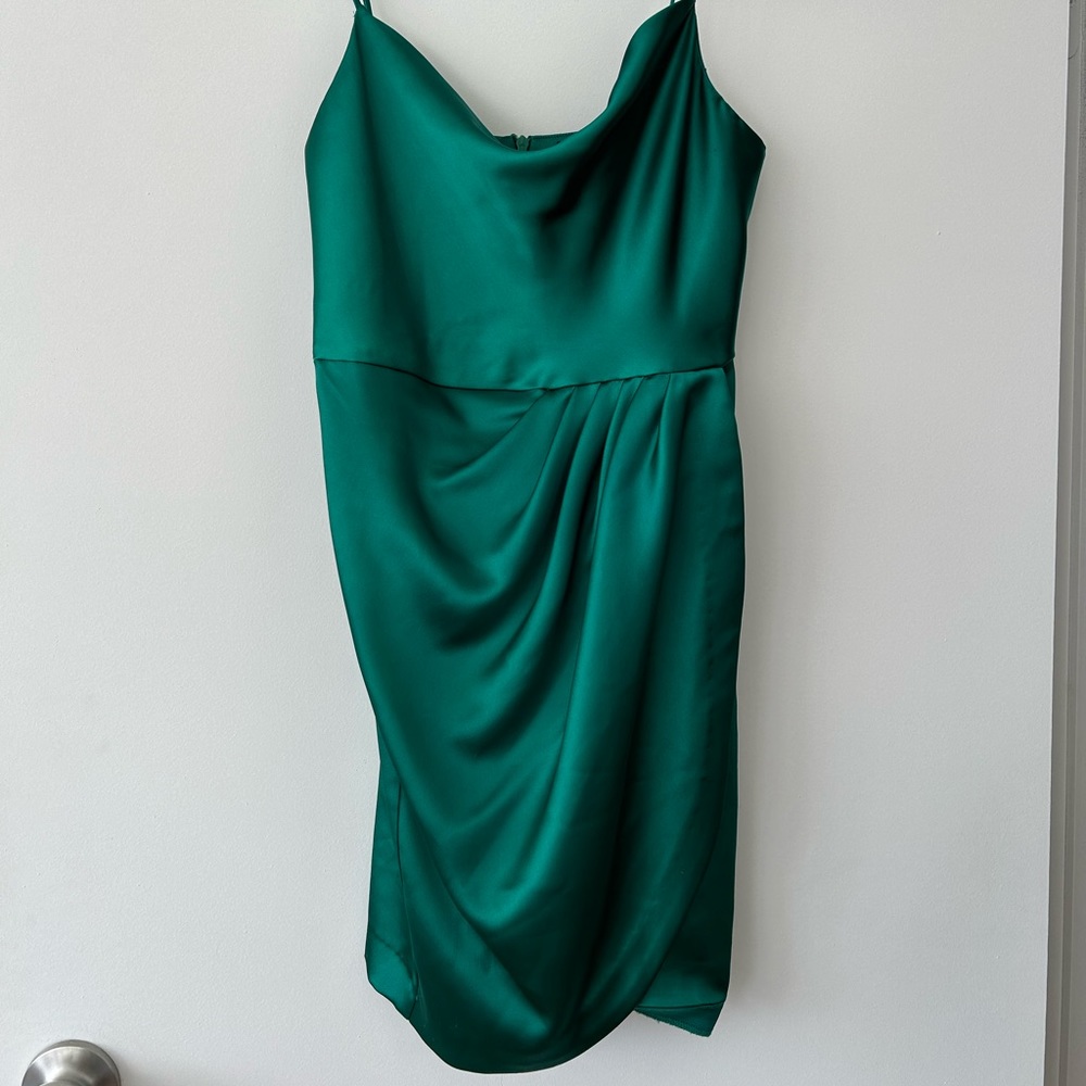 Emerald Satin Dress